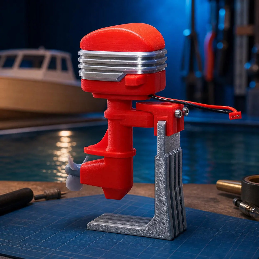 Vintage RC outboard motor for scale model boats and nautical displays ⠋
