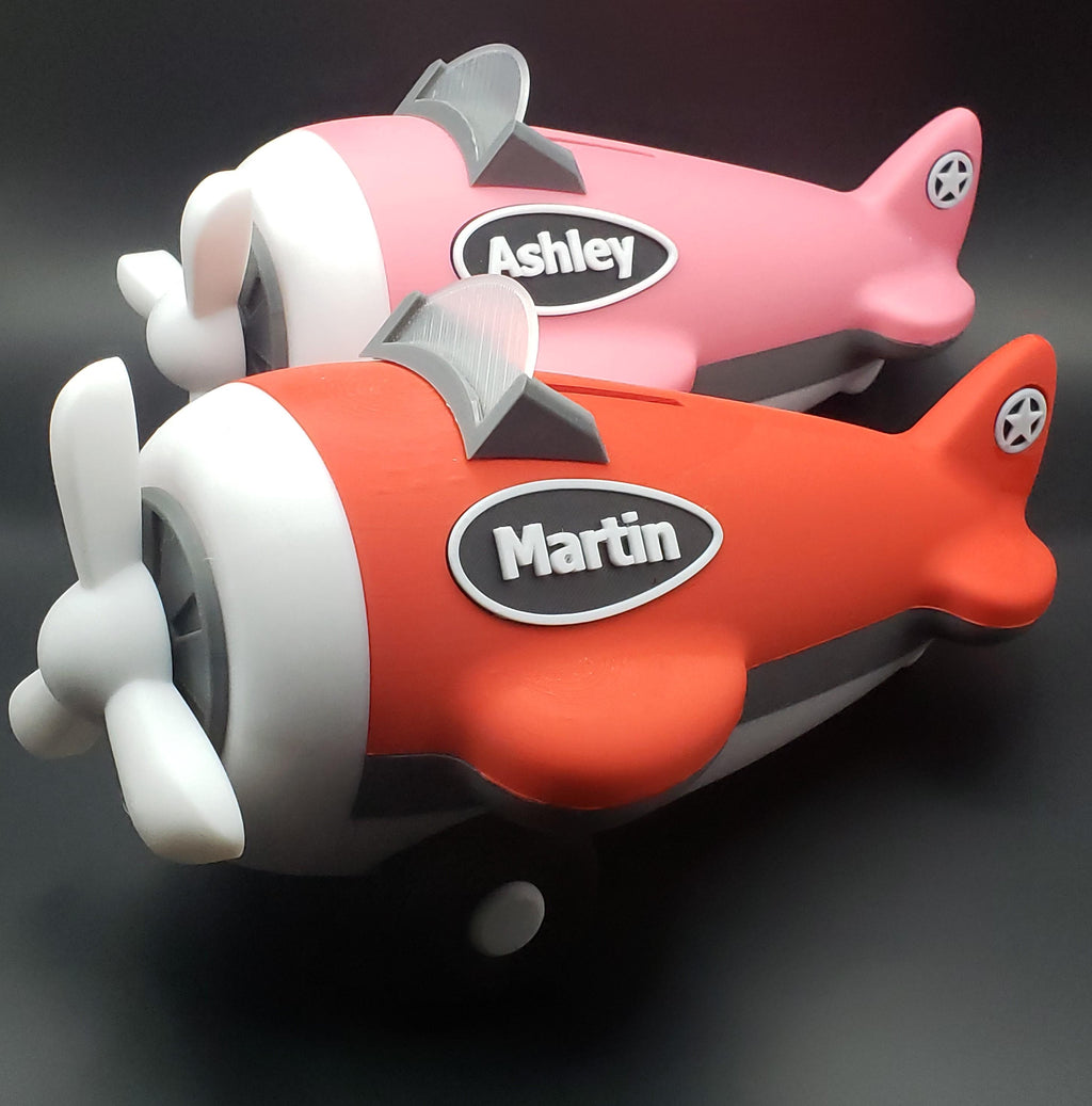 Personalized Airplane Piggy Bank