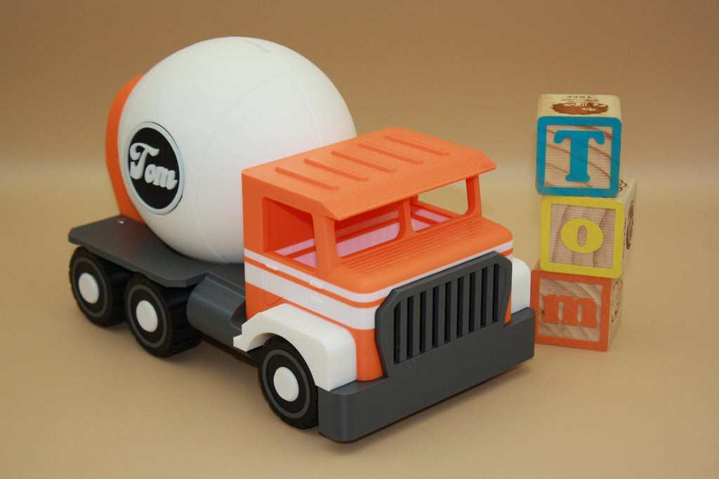 Personalized Concrete Truck Piggy Bank
