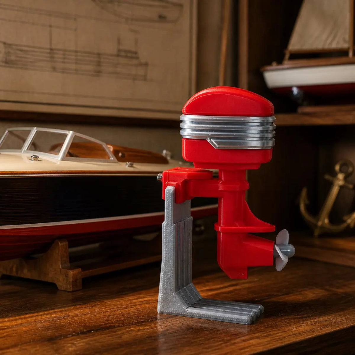 RC Outboard Motor with Vintage Design